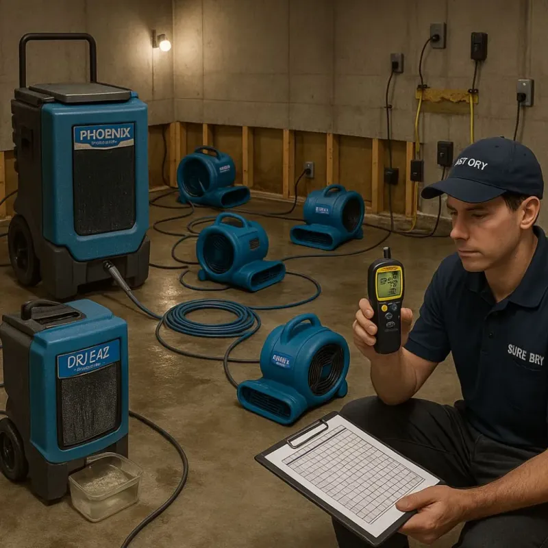 Structural Drying and Dehumidification process in Minersville, PA